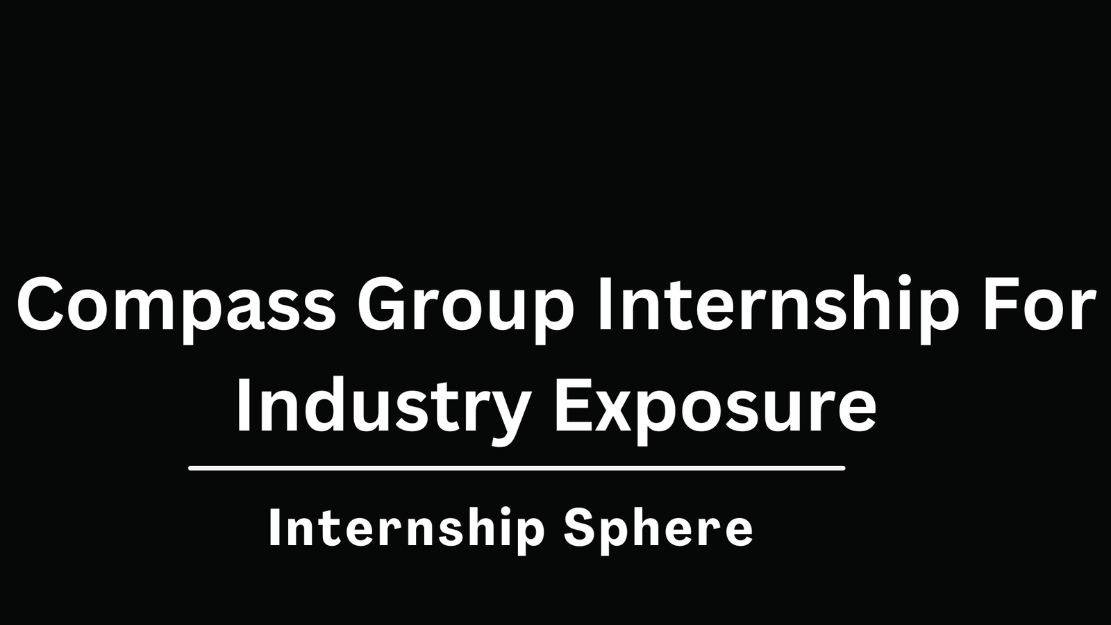 Compass Group Internship