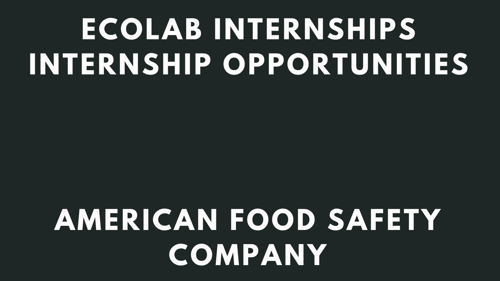 Ecolab Internships
