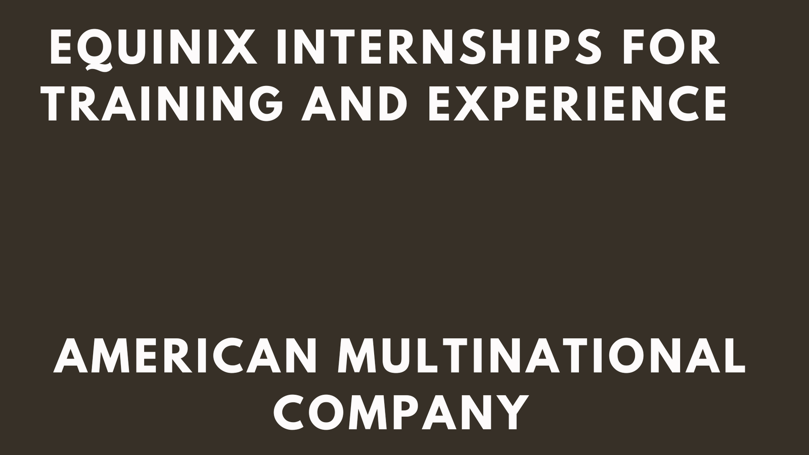 Equinix Internships