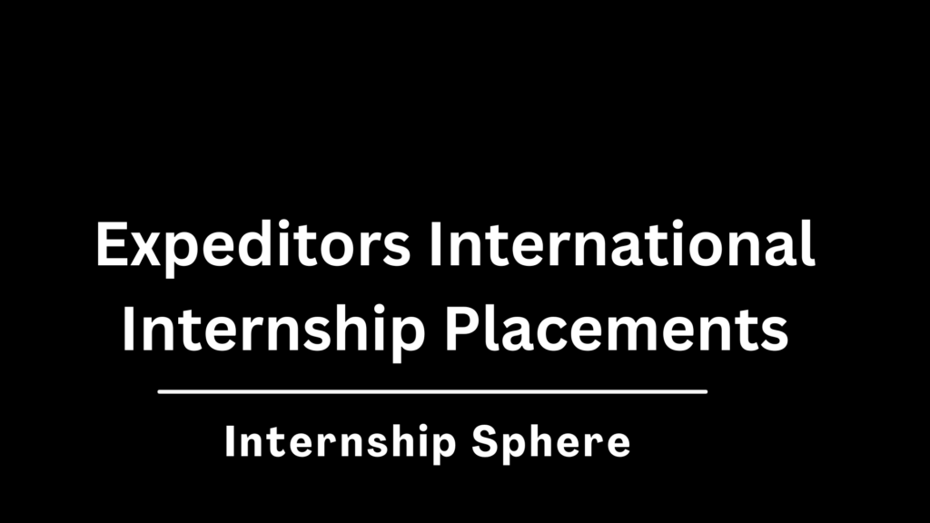Expeditors International Internship 2026 - Internship Sphere
