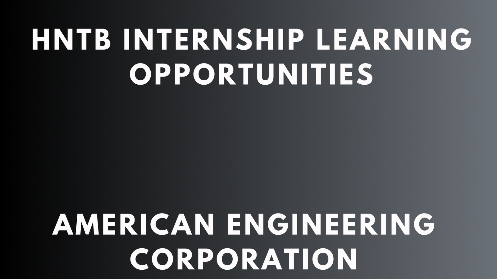 HNTB Internship