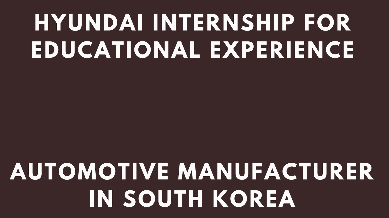 Hyundai Internship