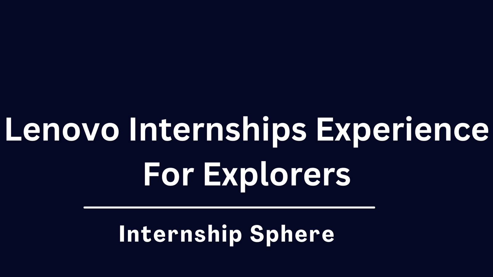 Lenovo Internships