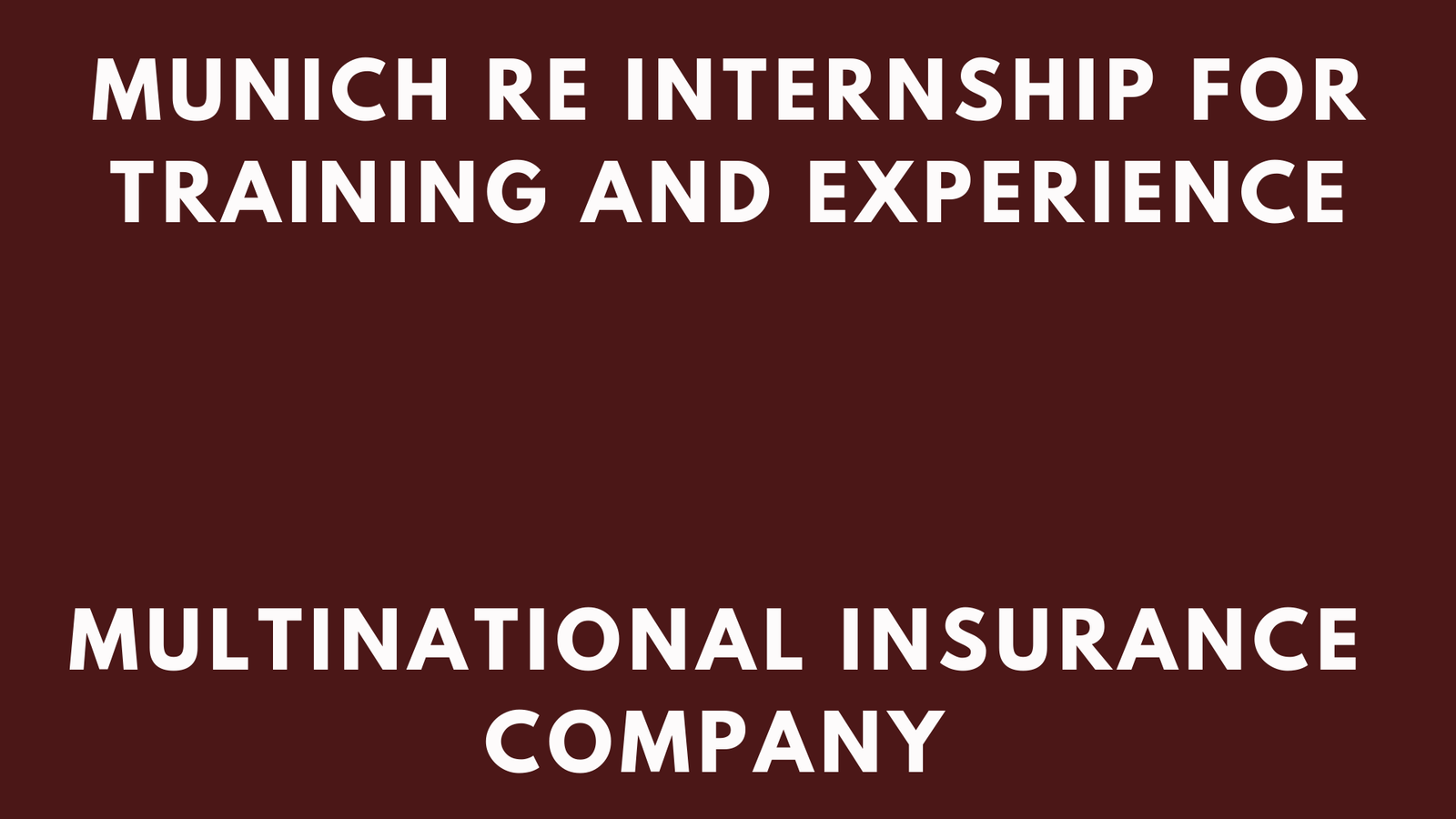 Munich Re Internship