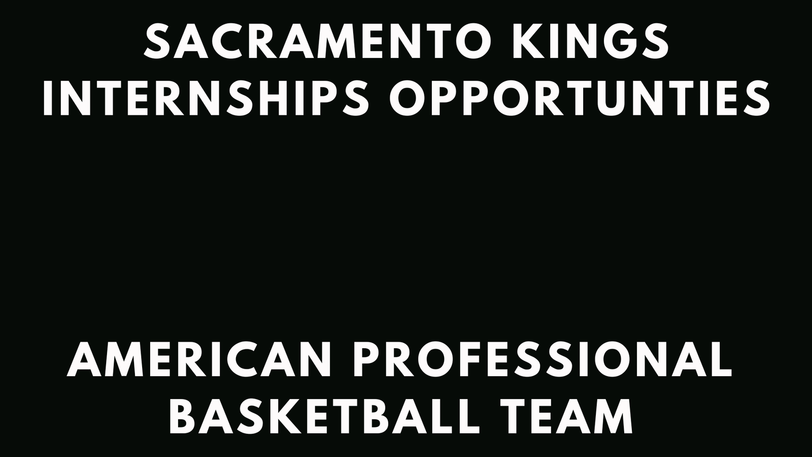 Sacramento Kings Internships