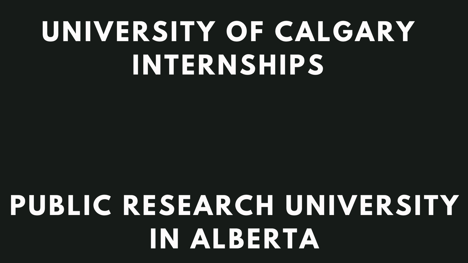 University Of Calgary Internships