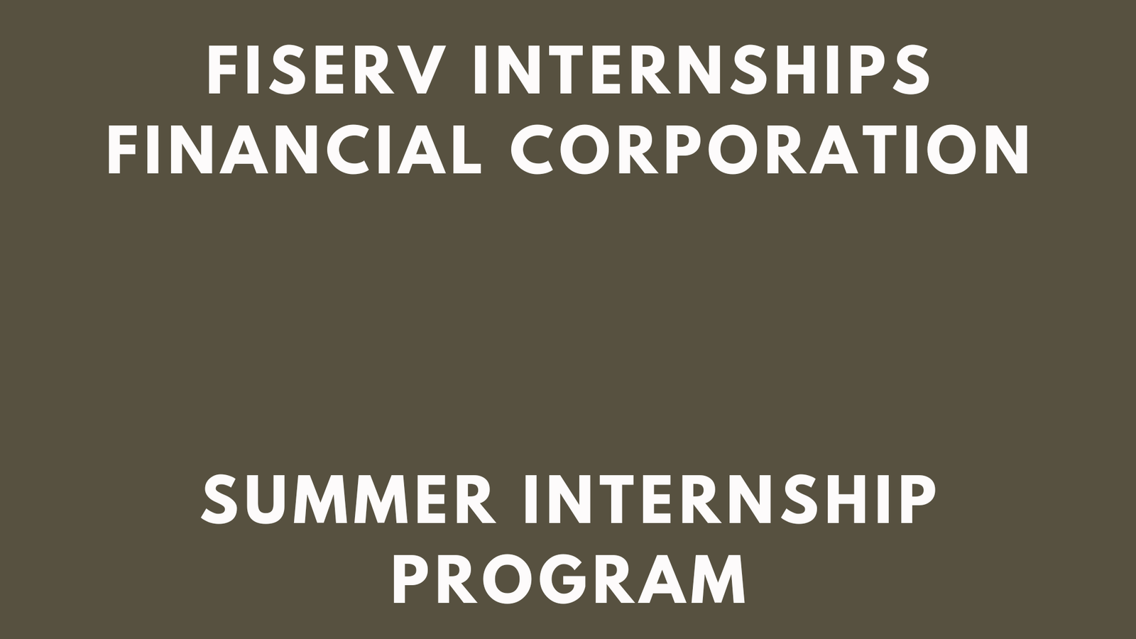 Fiserv Internships