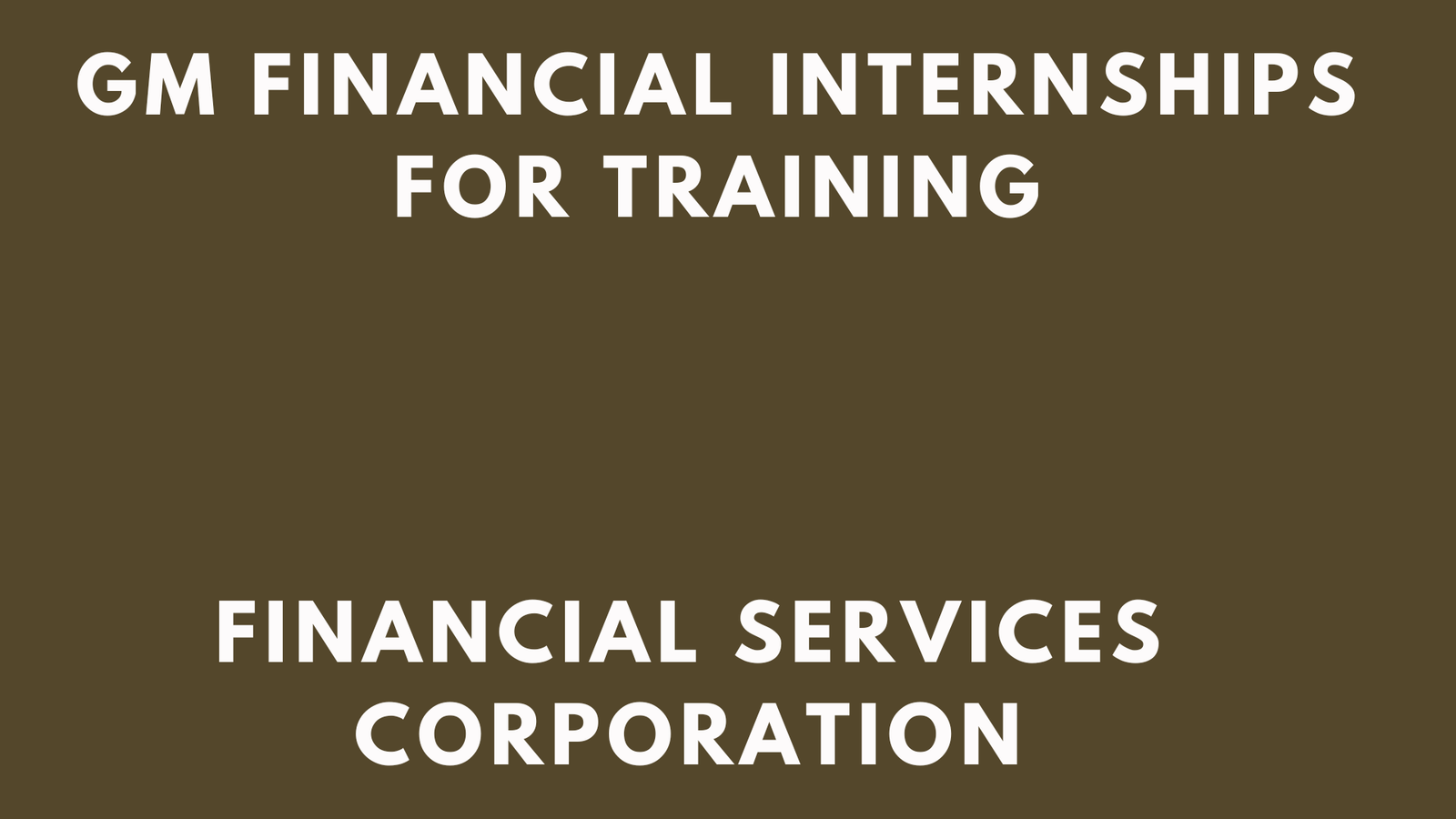 GM Financial Internships