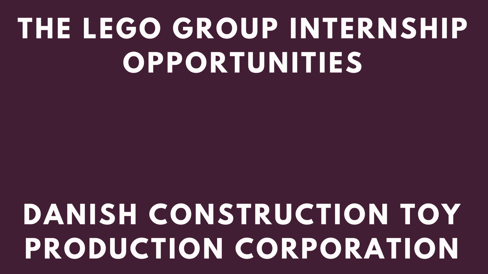 Lego Internship