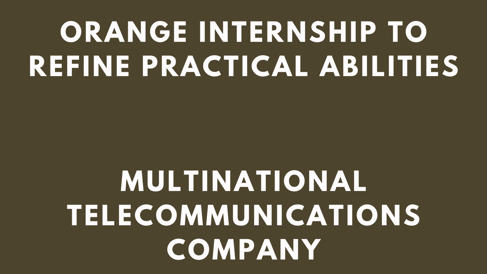 Orange Internship