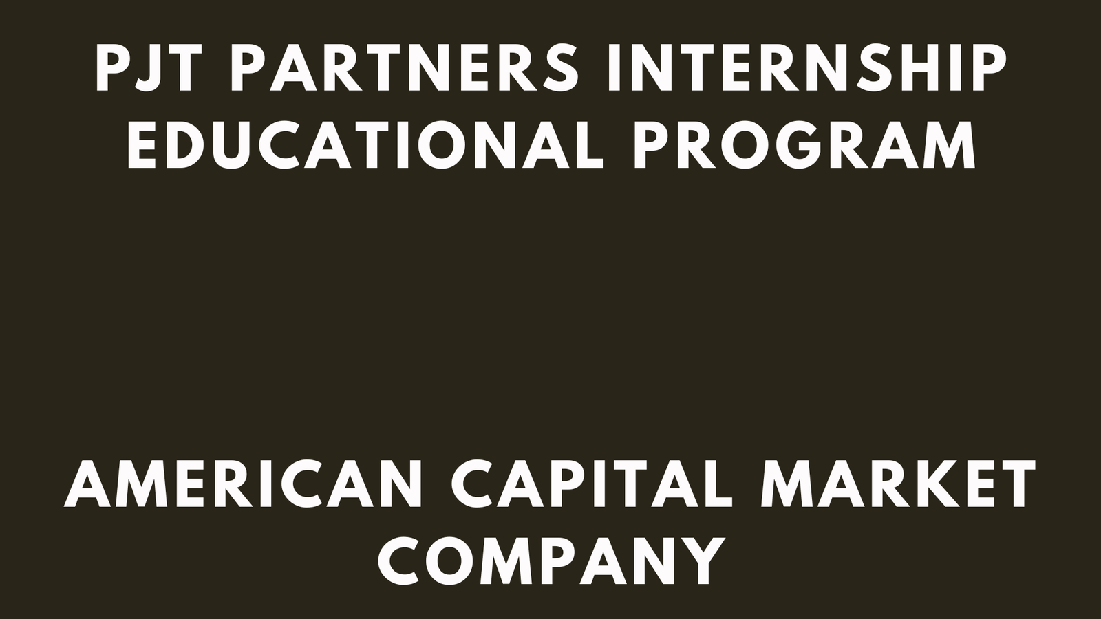 PJT Partners Internship