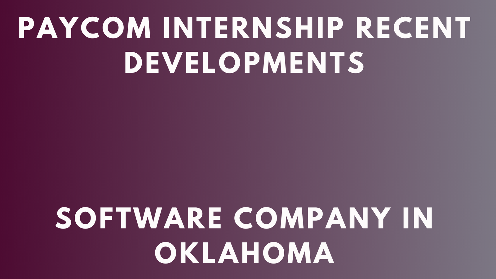 Paycom Internship
