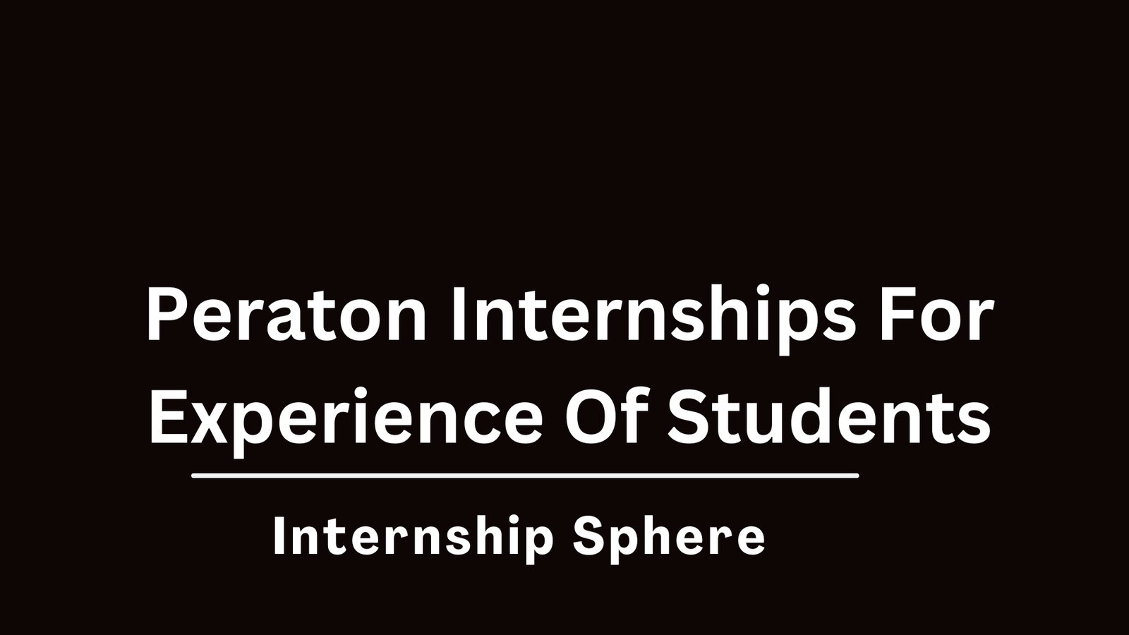 Peraton Internships