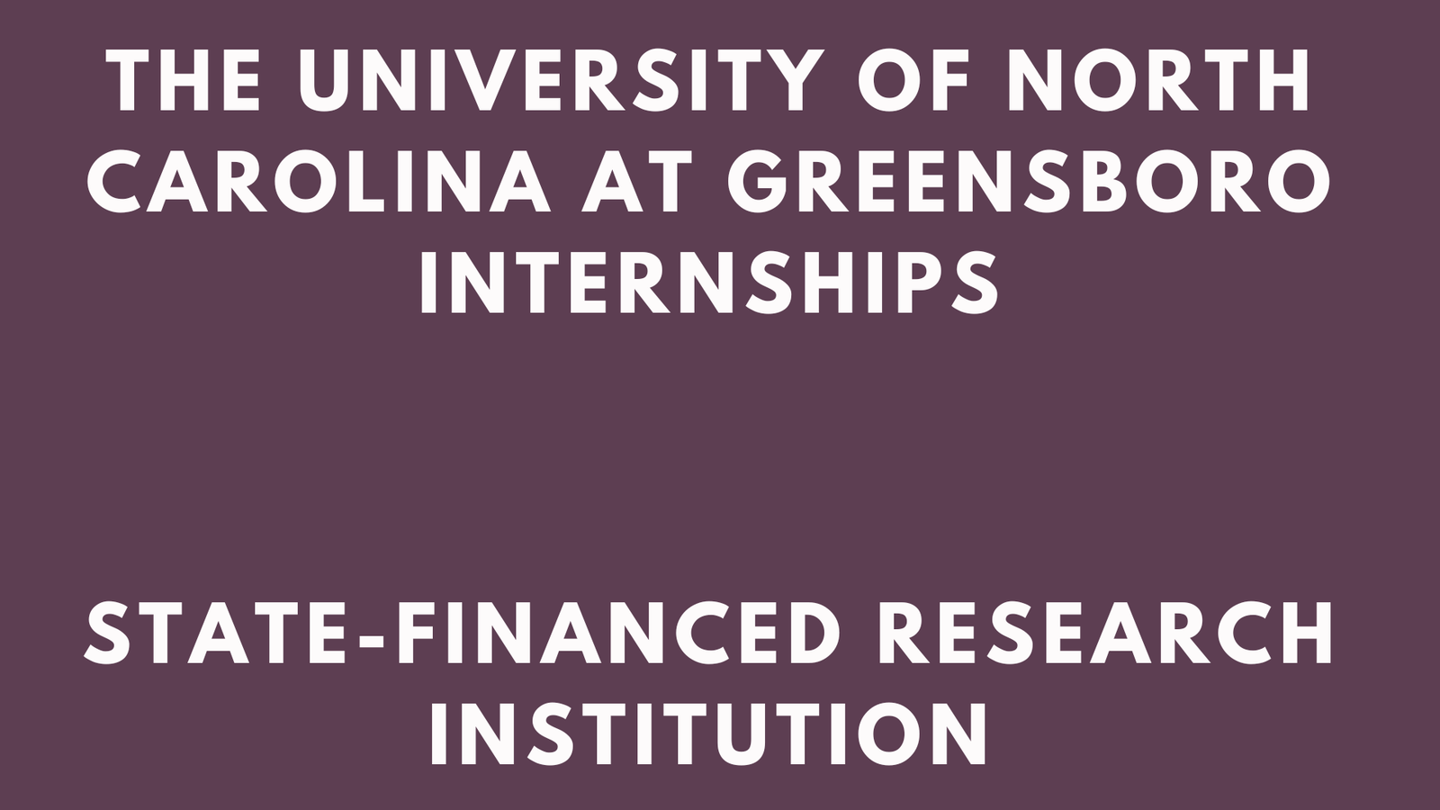 UNCG Internships