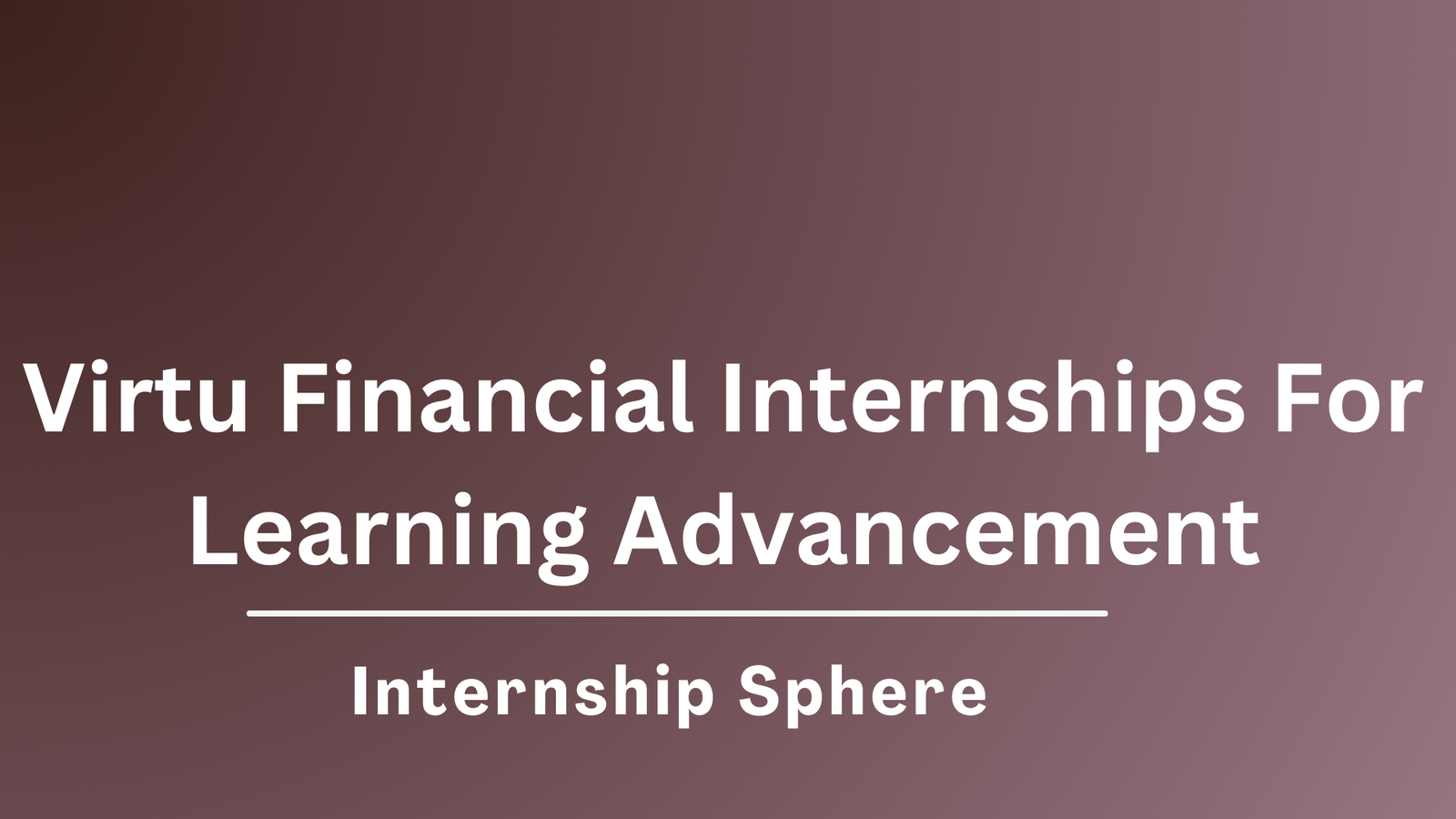 Virtu Financial Internships