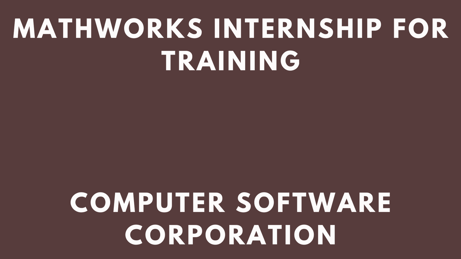 MathWorks Internship