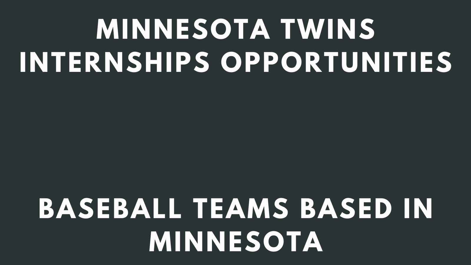 Minnesota Twins Internships