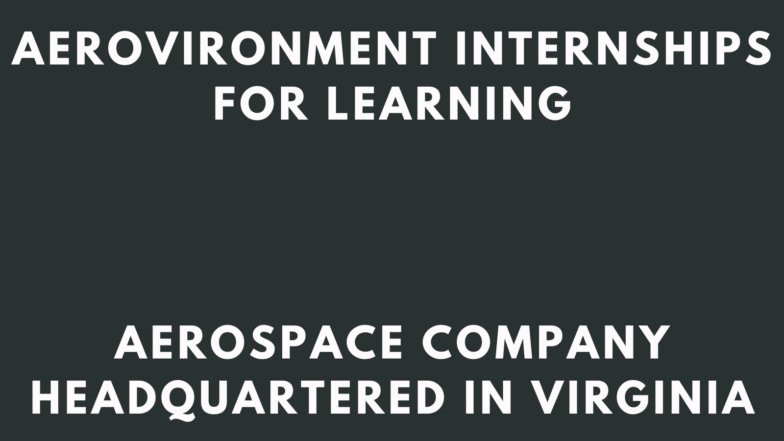 Aerovironment INTERNSHIP