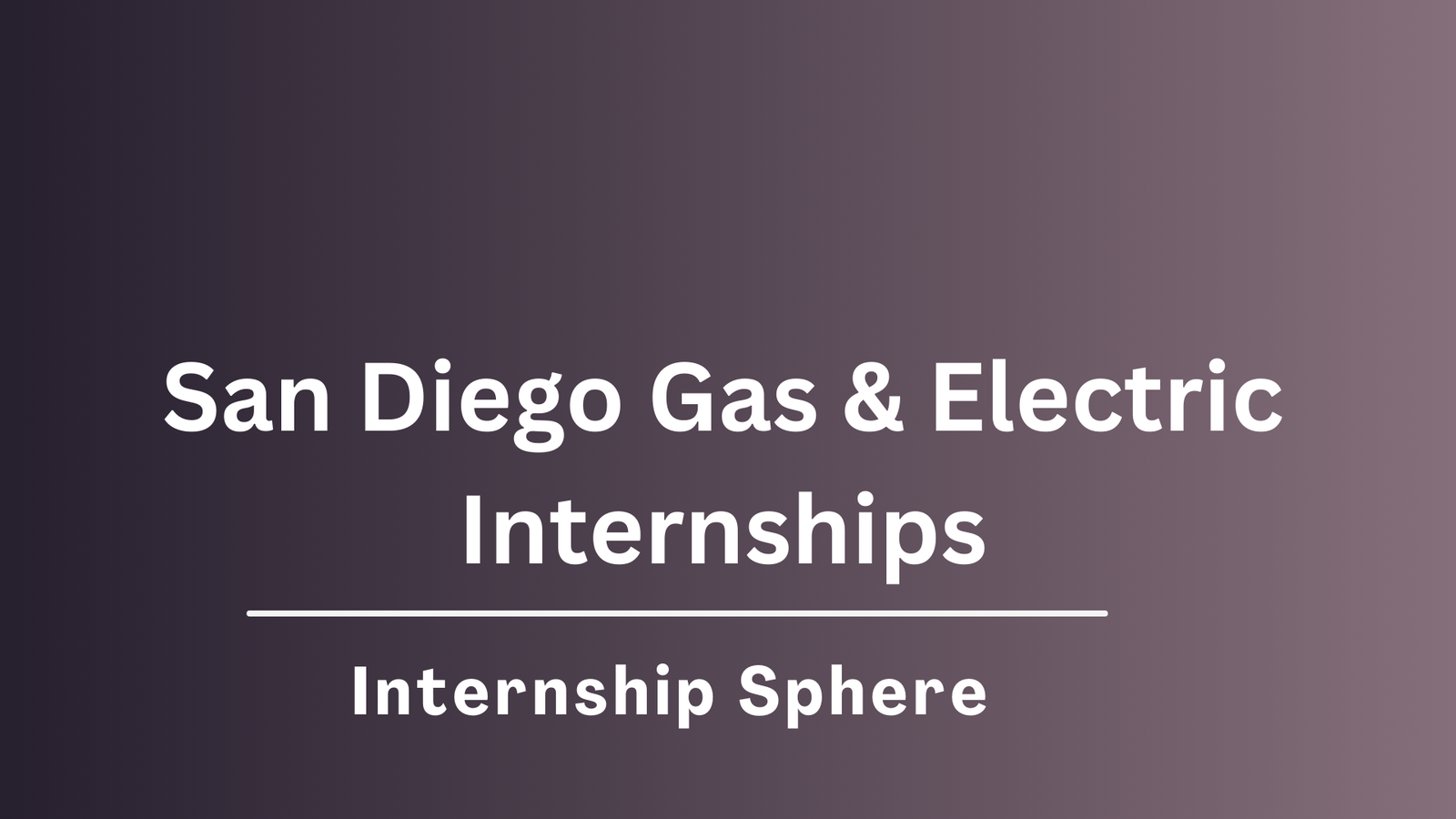 SDGE Internships