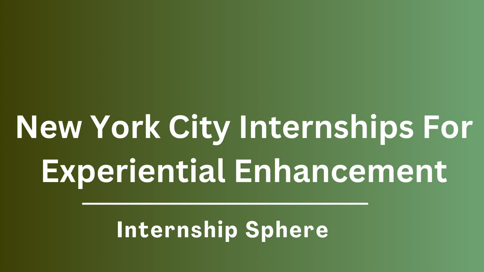 New York City Internships